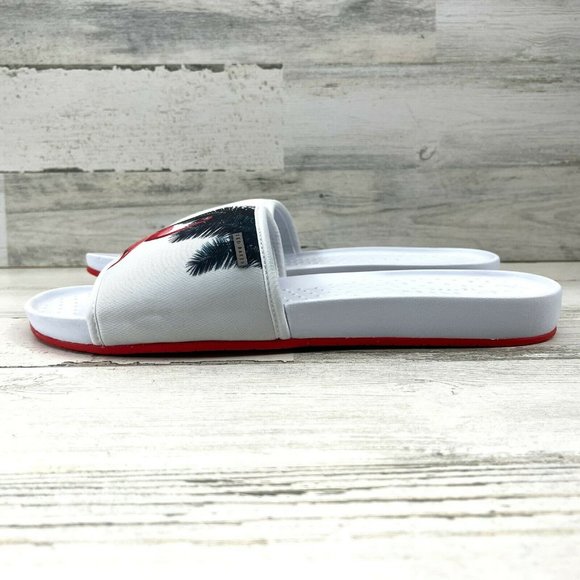 Ted Baker Sauldi 2 Slides Rubber Soles White Red Flamingo Men's Size US13/EUR46. - Picture 2 of 12